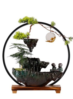 极速创意流水摆件桌面装饰开业A礼品招财水循环加湿喷泉客厅玄关
