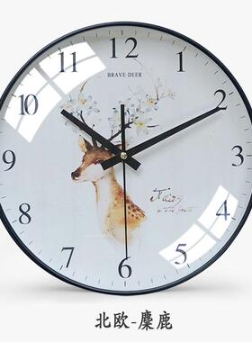 极速12寸挂f钟 中国风静音家用挂钟黄色个性创意时尚钟表 挂表时