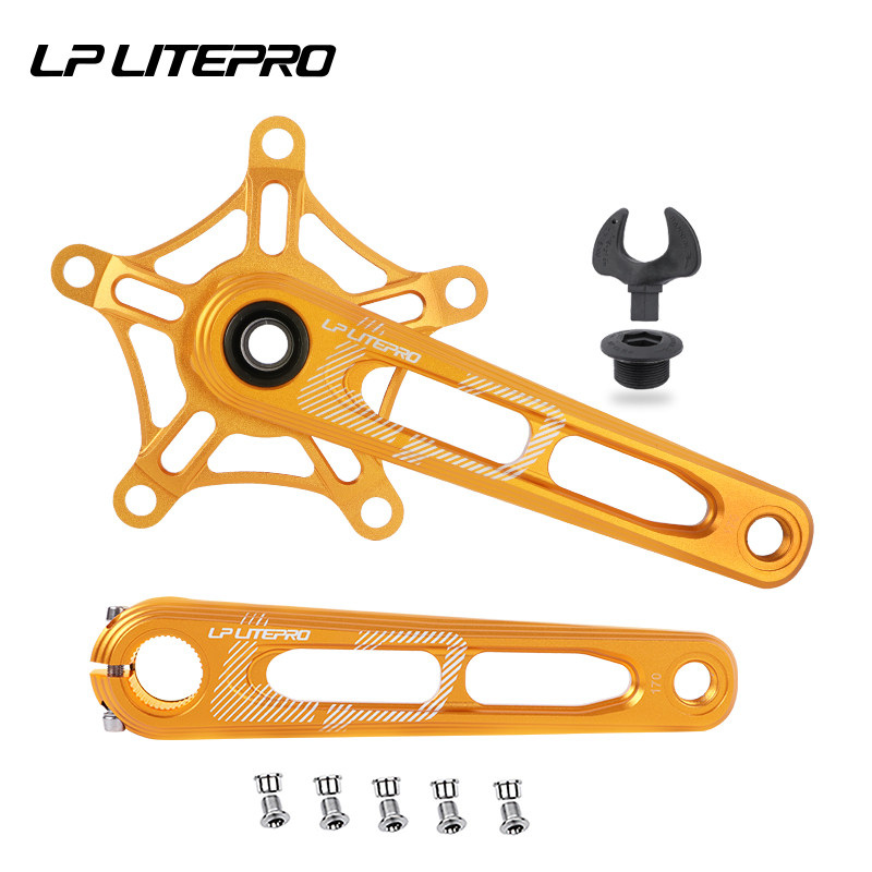 极速折叠自行车改装曲柄53/56/D58齿蜘蛛盘套装超轻镂空大齿盘