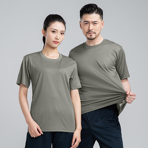 新品体能训练服套装春夏季v海魂衫男女军迷短袖短裤透气体能t恤作