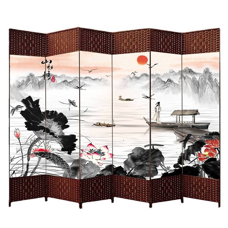 极速中式屏风隔断简易折叠客厅玄关墙G移动折屏简约现代办公室实