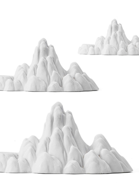 极速白瓷假山小摆件创意微景观鱼C缸造景陶瓷客厅玄关新中式装饰