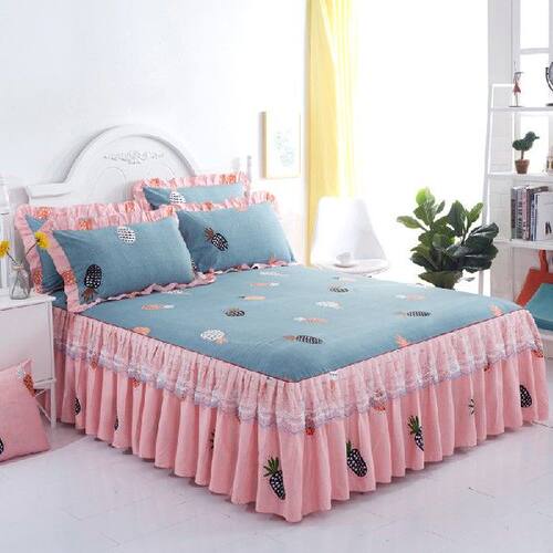 极速Elegant Floral Print Sheet Soft ComfortableS Lace Decor