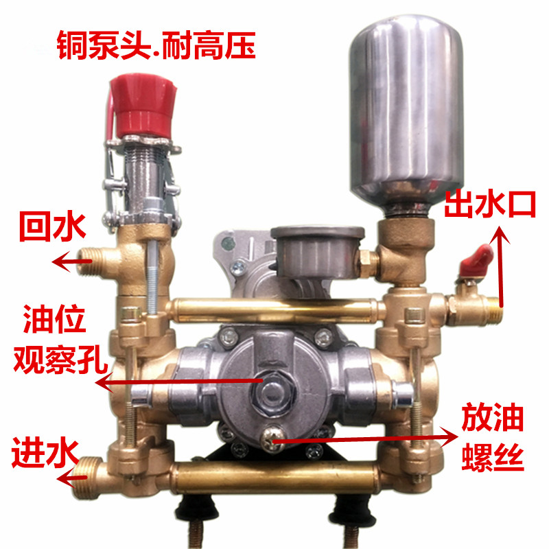 极速农用152引擎改装压t头22型高压泵头喷雾器喷药泵汽油机动力平