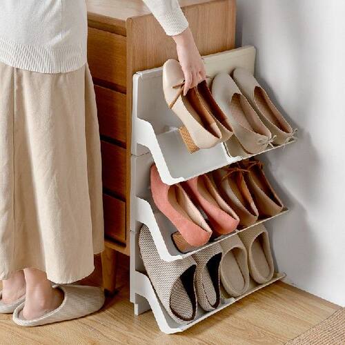极速Nordic Plastic Shoe Rack Simple HousehPold Multi-layer