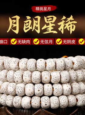 极速海南五指山精挑星月菩提子x108颗正月高密顺白手链男女佛珠手