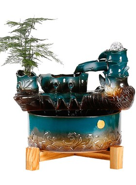 极速悬壶流水摆件创意循环水客厅室E内加湿办公室桌面招财摆设开