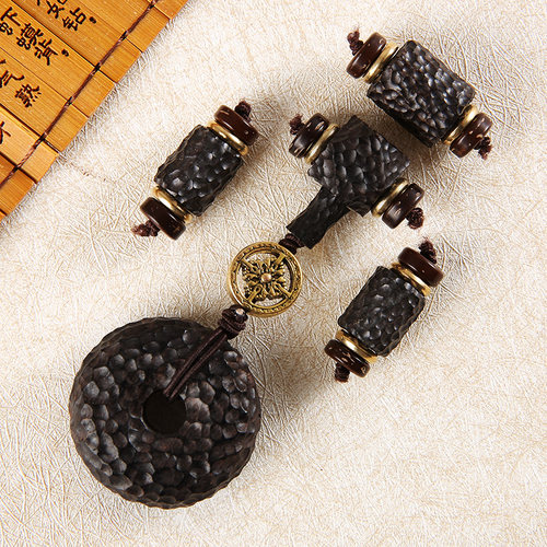 极速黑檀木配饰套装小金刚星月菩提子全四件套餐Q108佛珠手串配件