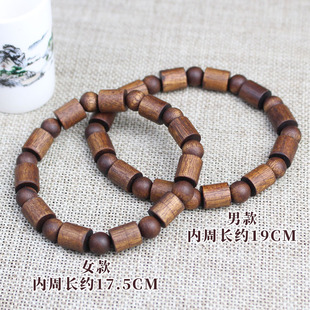 极速厂家直销黑奇楠沉香木手串老B药香桶珠双宝珠手链木质文玩佛