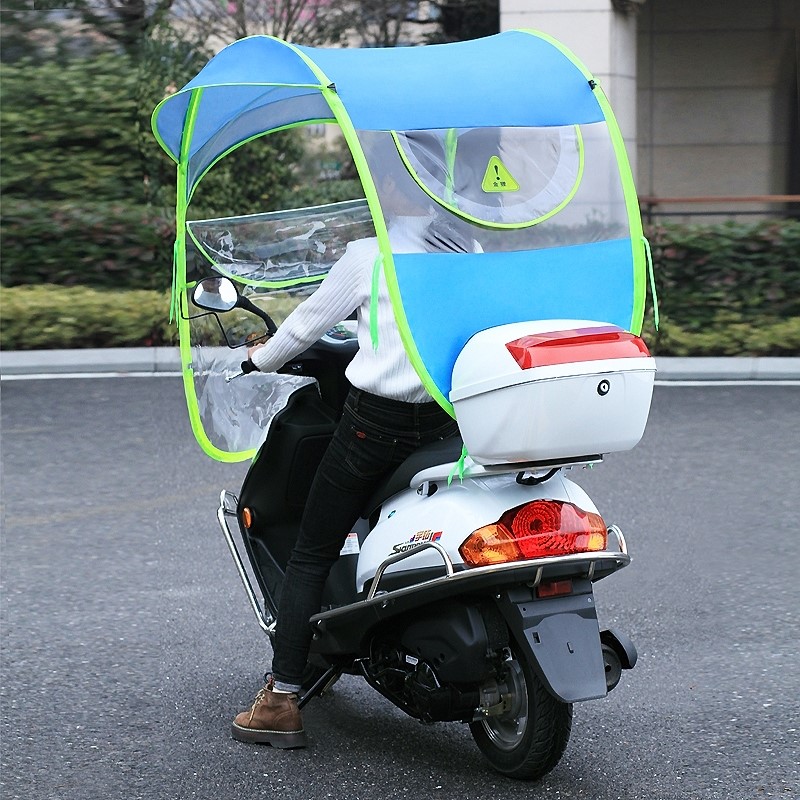 极速伞摩托车遮雨蓬电瓶车挡风挡雨罩全封M闭雨伞电动车雨伞电动