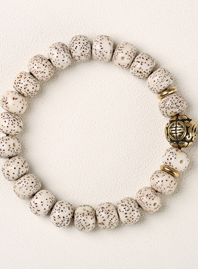 极速天然海南星月菩提子手串情侣男女款J纯银绿松石朱砂单圈佛珠