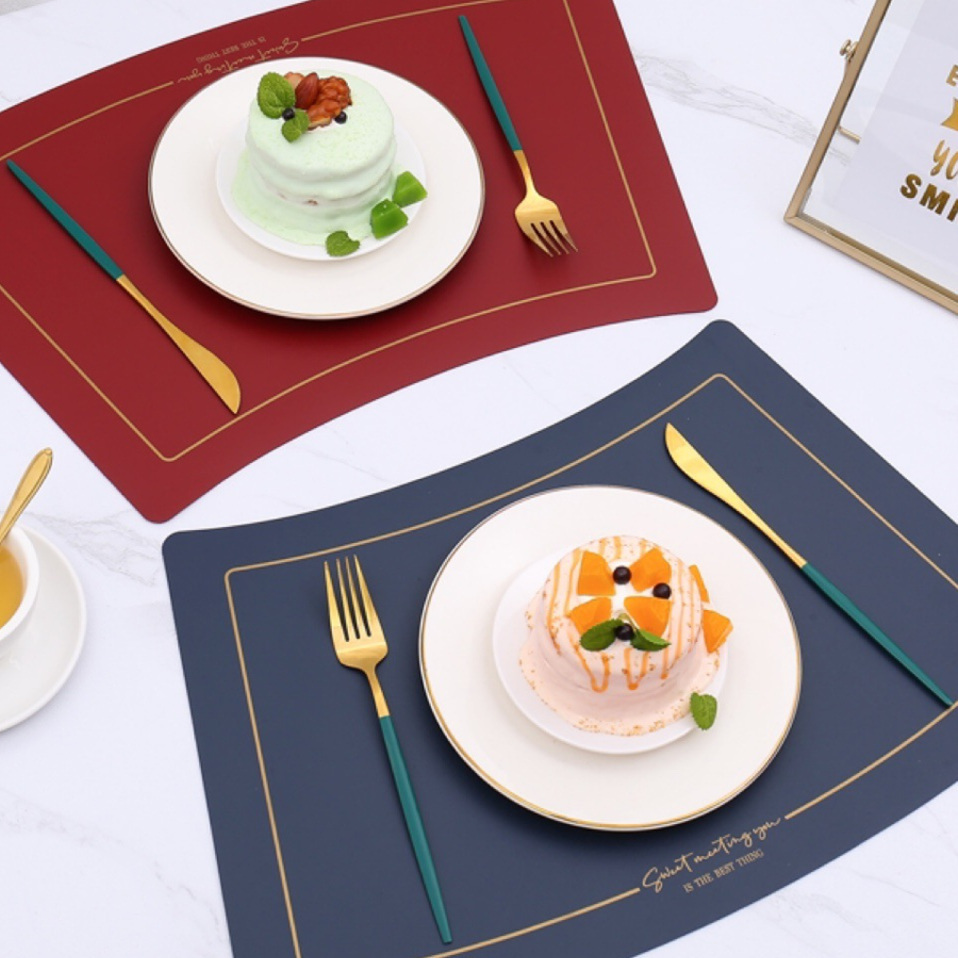 高档中国风家用皮革餐垫酒店餐厅扇形西餐垫中式防油隔热餐桌盘垫