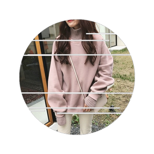 秋冬韩版宽松大码胖妹妹慵懒风高领卫衣女加绒加厚中长款外套