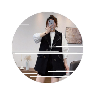 秋冬新款大码女装中长款棉马甲外套女200斤胖妹妹宽松显瘦棉服潮