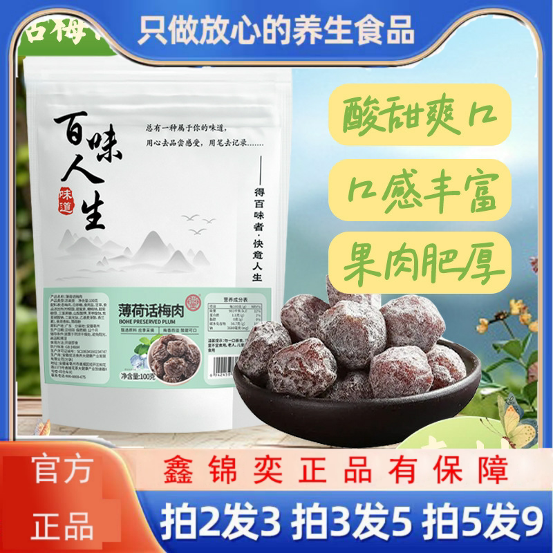 薄荷话梅肉果干蜜饯梅子酸酸甜甜解馋零食一件克