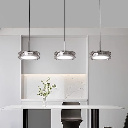 帕莎 餐厅吊灯 意式极简玻璃三头吧台餐桌灯具现代简约岛台吊线灯