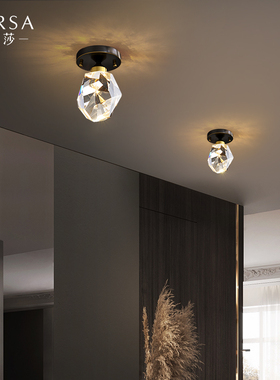 帕莎现代全铜吸顶灯入户灯简约现代走廊过道衣帽间卧室玄关阳台灯