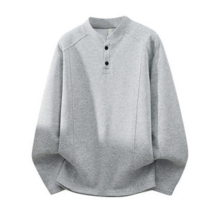 重磅亨利领卫衣男款2026春季新款宽松美式解构长袖t恤打底衫定a7