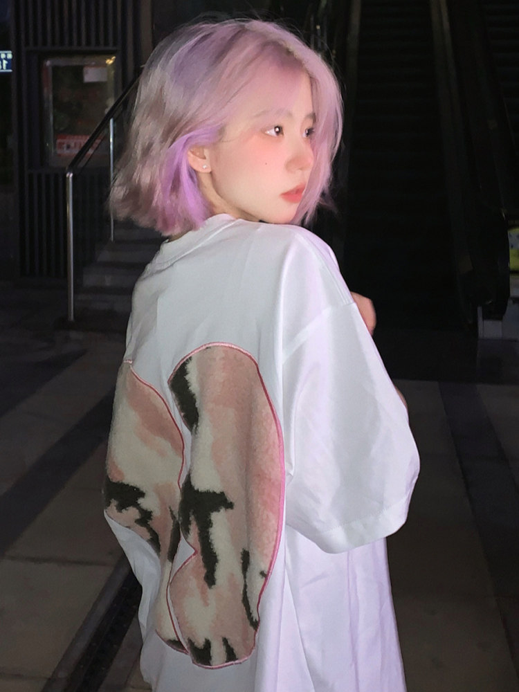 SUMMER INS SUPER HOT HARAJUKU STYLE ROUND NECK T-SHIRT FEMALE INTERNET CELEBRITY NEW TEMPERAMENT WHITE SWEET LOOSE SHORT-SLEEVED TOP TIDE