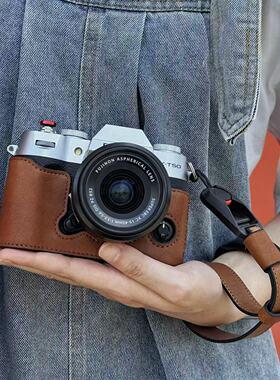 富士XT5真皮保护套XT30一二三代相机包XT50XS20XM5X100Vi皮套肩带
