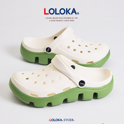 路路佳户外散步洞洞鞋花园鞋外穿两用男士夏季厚底室外凉拖鞋