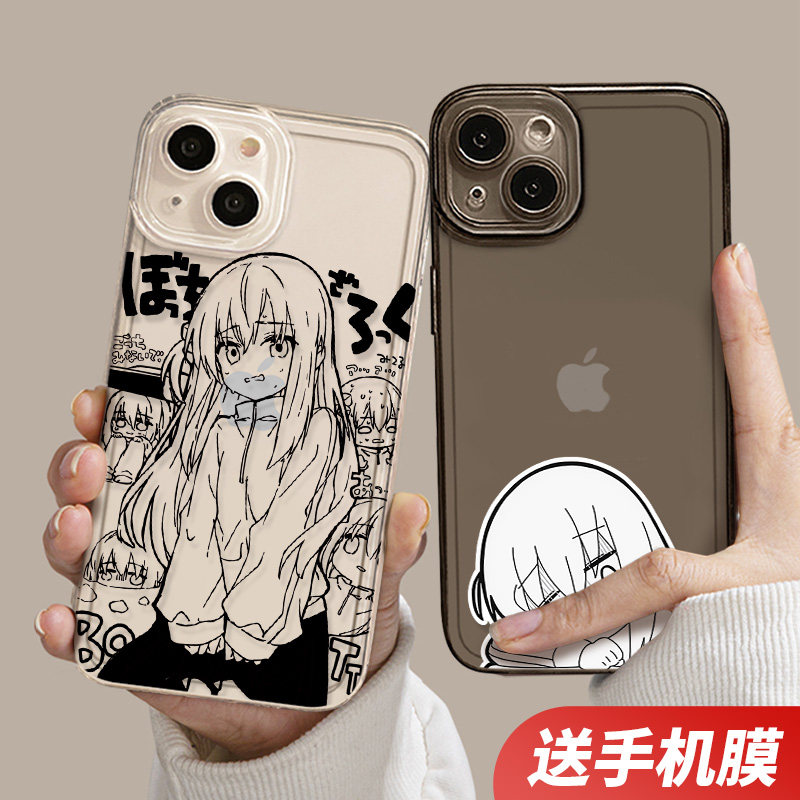 孤独摇滚手机壳适用小米14后藤一里13透明硅胶note12红米k70二次元vivo华为p60波奇酱5黑鲨4s山田凉oppo定制8