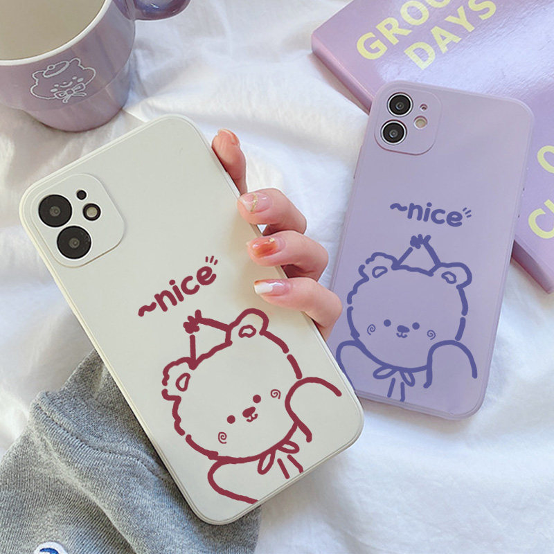 imicar卡通可爱小熊适用iphone15苹果13pro手机壳xsmax硅胶11小米14个性nova12华为mate60情侣p50网红vivox90