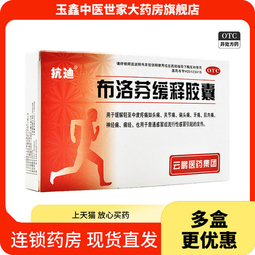 【抗迪】布洛芬缓释胶囊0.3g*22粒/盒