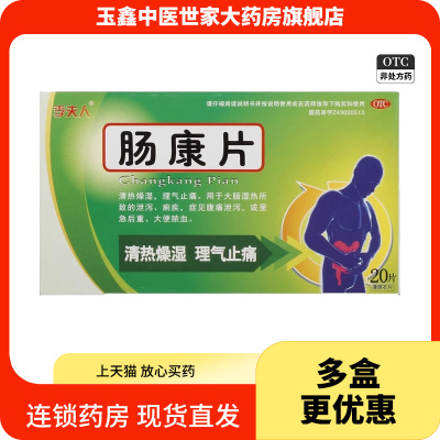 李夫人 肠康片20片/盒腹痛泄泻或里急后重大便脓血大肠湿热