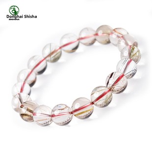 2026发晶手串女男铜彩发晶东海玛瑙玉髓玉石散珠子猫眼黄水晶钛晶