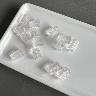 DIY手串项链 15mm ZW578 约10 2025天然白水晶回纹桶珠雕刻通孔