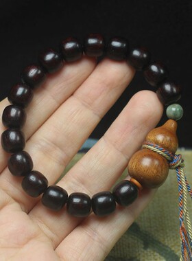 2026血檀老型珠9mm手串花梨木葫芦手链男女森系简约佛珠念珠文玩