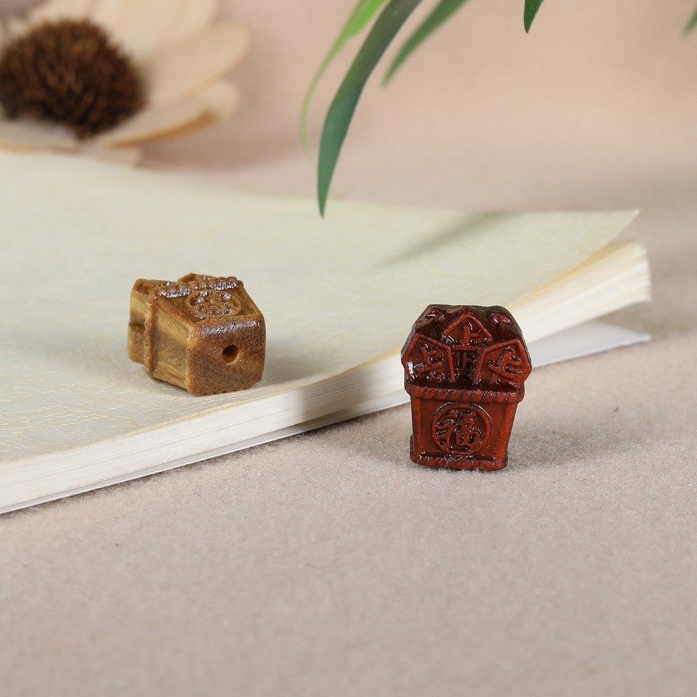 2026小叶紫檀上上签福桶diy手串隔珠配饰绿檀木雕文玩饰品钥匙扣