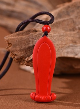 2026原矿朱砂莲花佛像吊坠子高含量紫金砂帝王红砂护身符吊坠项链