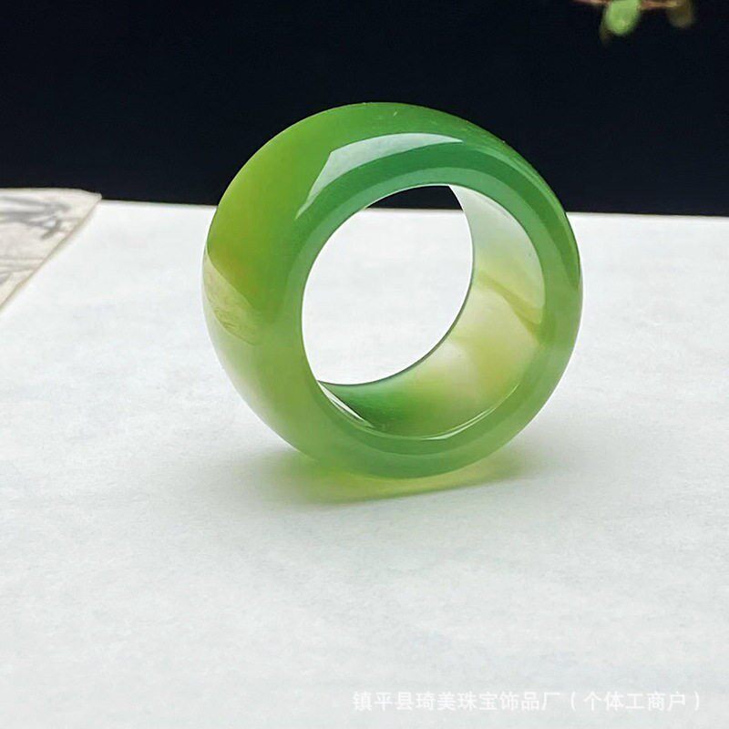 2026天然钻石玛瑙扳指玉石女款加宽戒指弧形拇指手饰品