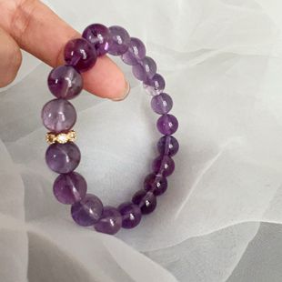 力量情绪稳定 2025天然紫水晶巴西7A级冰葡萄紫水晶手串饰品神秘