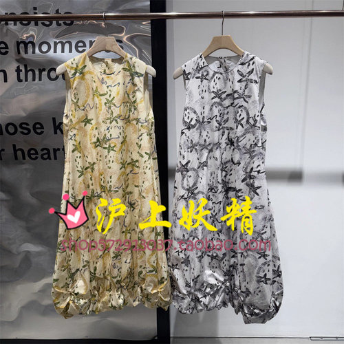 毅播商场同款2025秋新款无袖印花花苞连衣裙BDS3LD4669夏夜流萤集