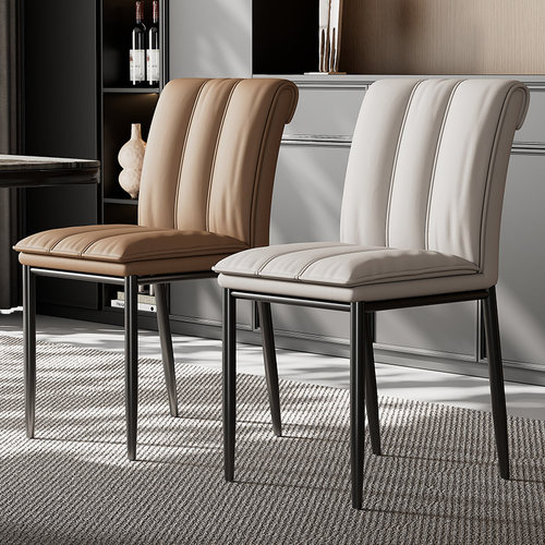 意式轻奢餐椅家用现代简约极简高级感北欧酒店书桌椅餐桌靠背椅子