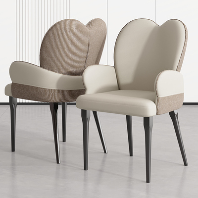 意式轻奢餐椅家用高级感2025新款靠背休闲舒适接待酒店餐厅餐桌椅