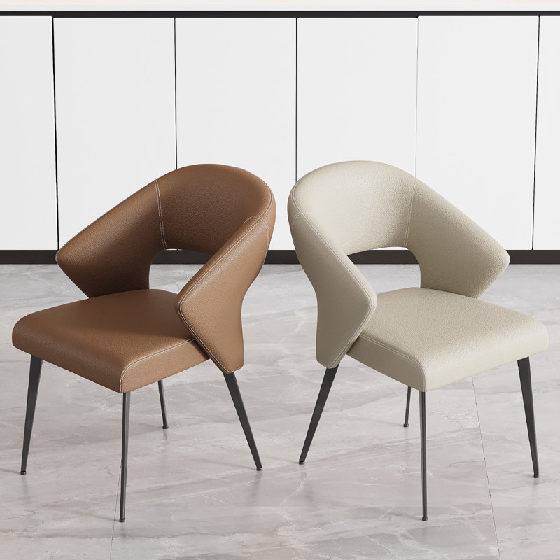 意式极简风高级感餐椅新款家用现代简约餐桌椅轻奢岛台椅高端椅子