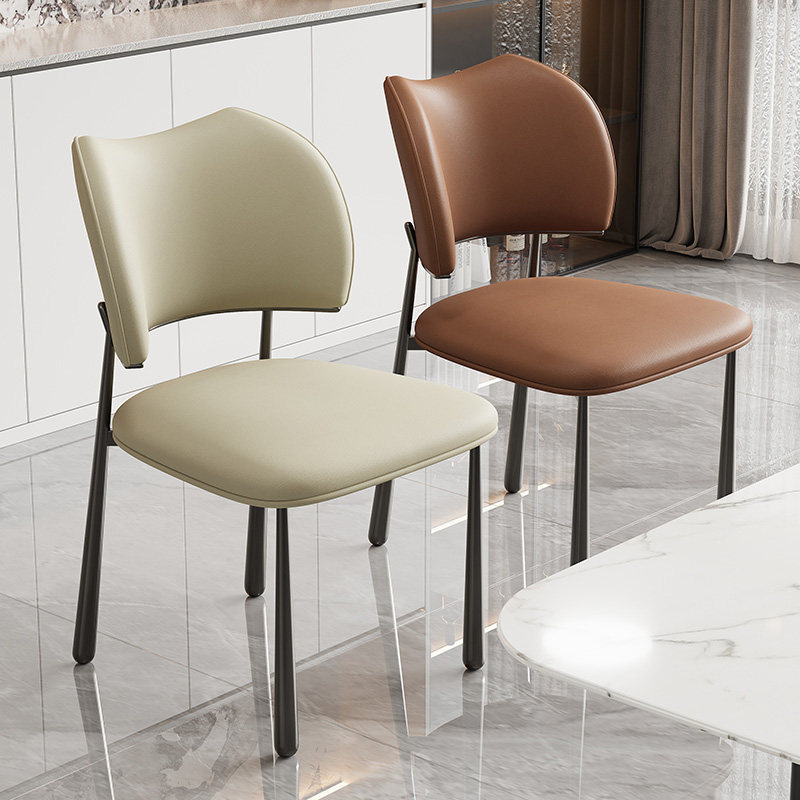 意式极简餐椅家用轻奢高级感复古黑色餐桌椅子现代简约中古风凳子