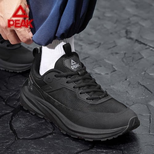 匹克态极健步鞋男秋冬新款防滑防水运动休闲鞋黑色徒步户外登山鞋