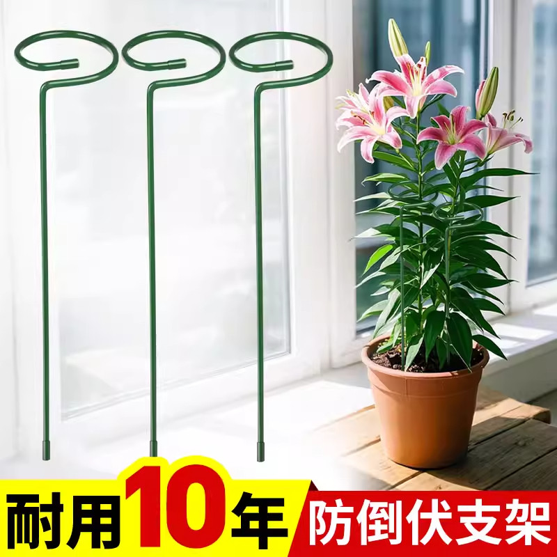 植物防倒伏支架铁艺绣球吊兰支撑杆园艺固定架爬藤花卉朱顶红花架