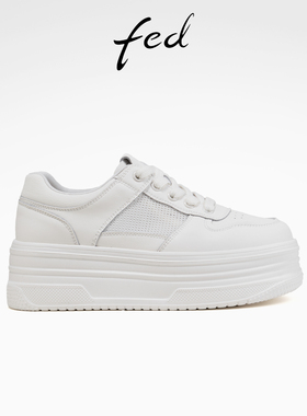 fed网面小白鞋夏季新款女鞋厚底增高鞋透气休闲鞋女款S0416-ZC637