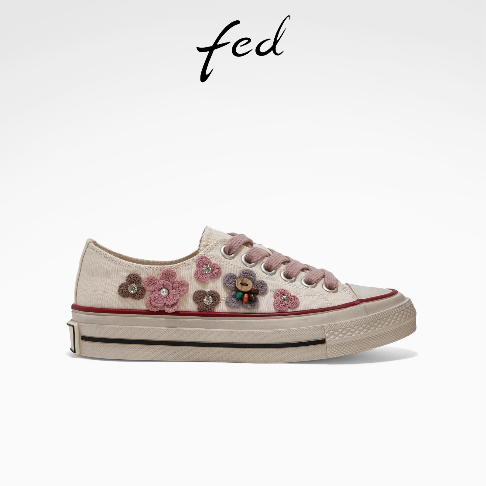 fed系带厚底增高帆布鞋夏季新款女鞋复古舒适休闲板鞋女款ZCA309