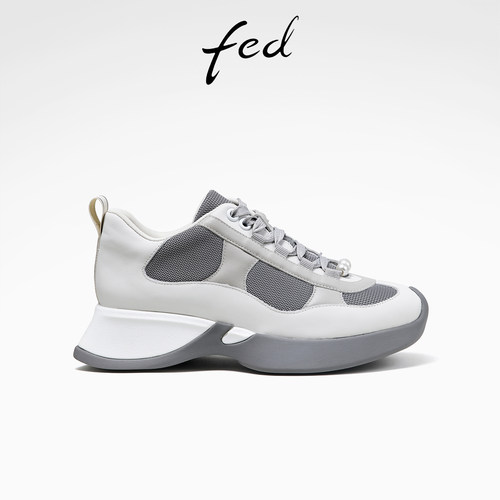 艾芙伊迪老爹鞋透气网面厚底增高