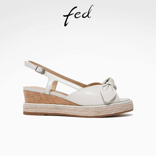 fed时尚简约凉鞋叶形鞋跟