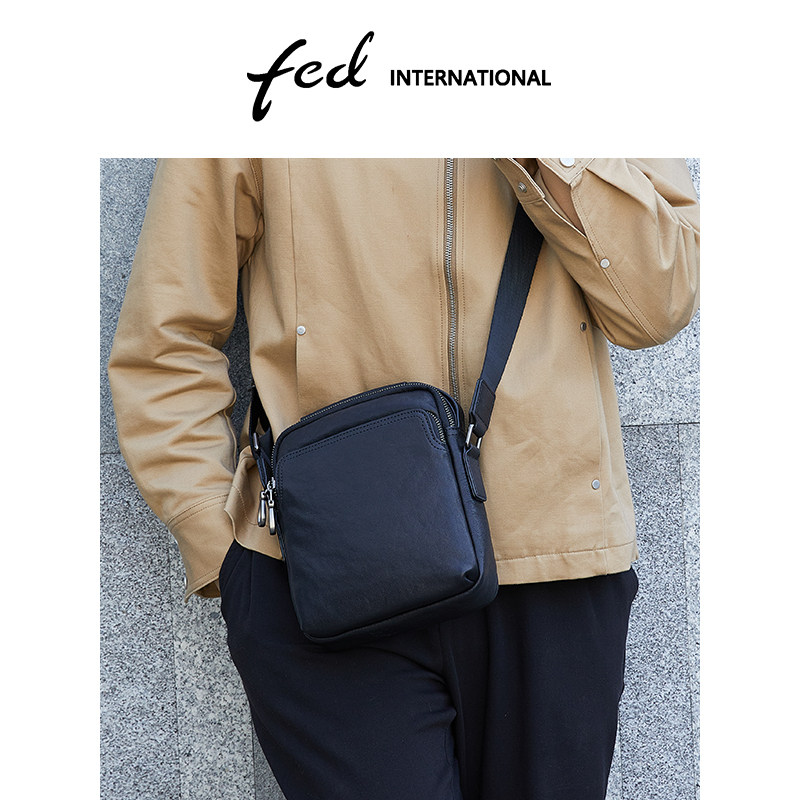 fed植鞣头层牛皮小方包真皮单肩手提斜挎包休闲男包送礼BFA20