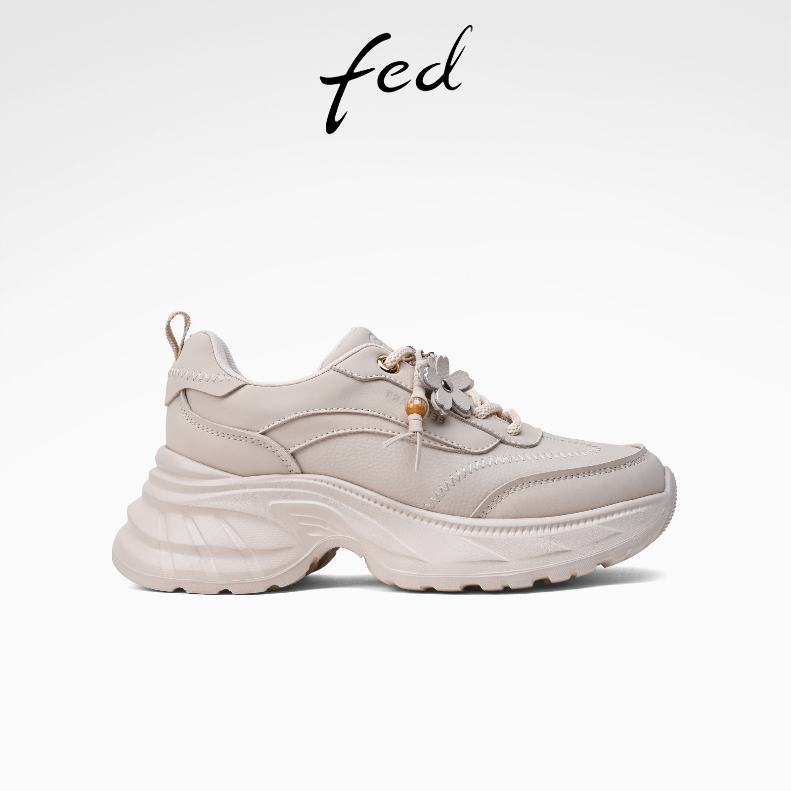 fed系带厚底增高老爹鞋