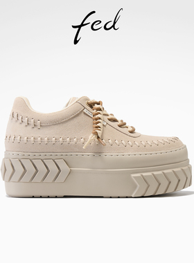 fed时尚板鞋春季新款女鞋增高厚底鞋休闲小白鞋女款S1222-YAB031